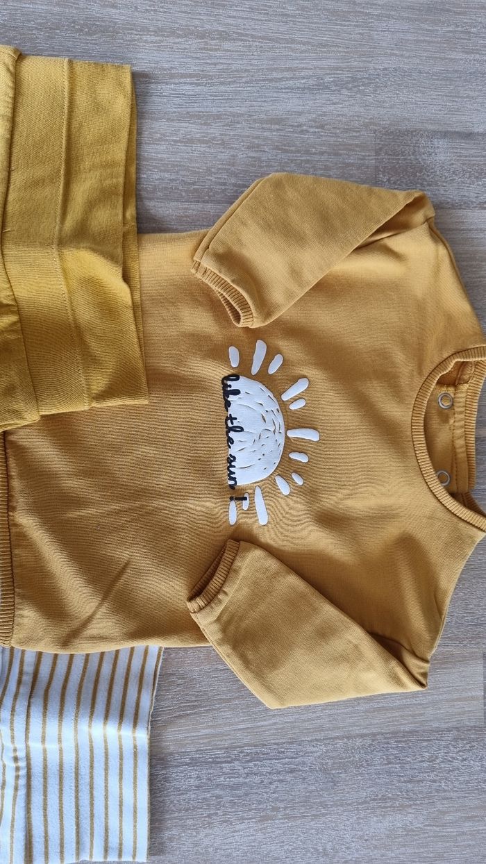 Ensemble sweat+2 pantalons La Redoute Baby 6 mois - photo numéro 2