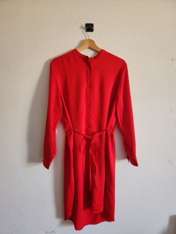 Robe chemise rouge Åhléns – T40 – Ceinture à nouer