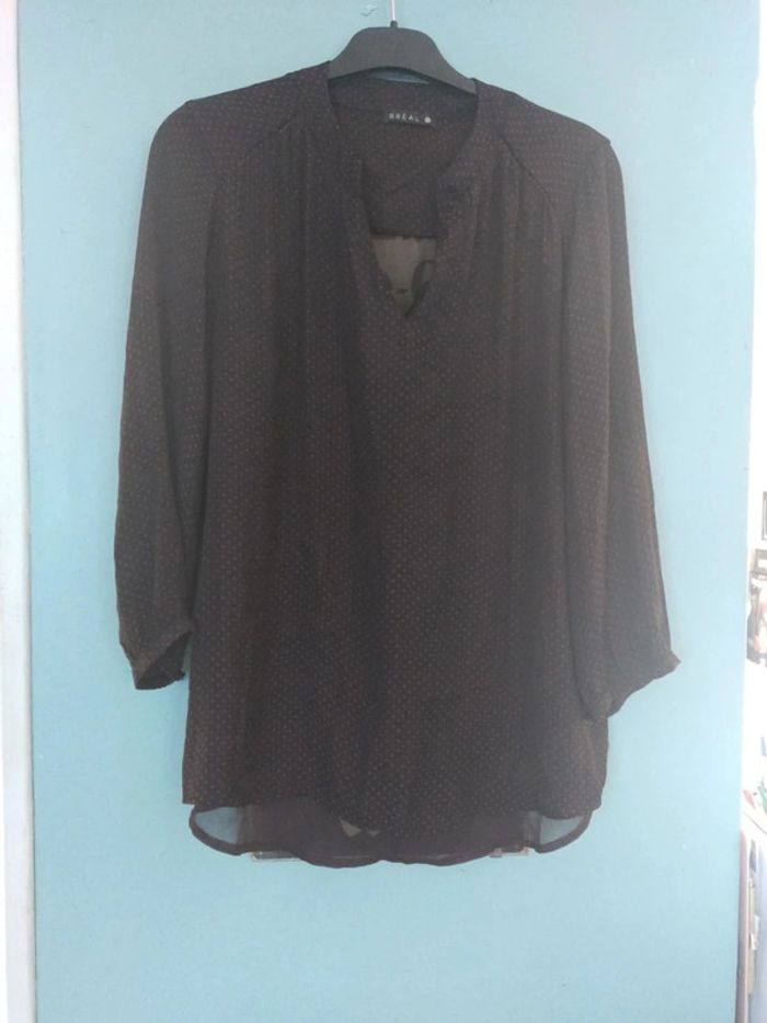 Blouse breal manches 3quart marron taille 42 - photo numéro 1