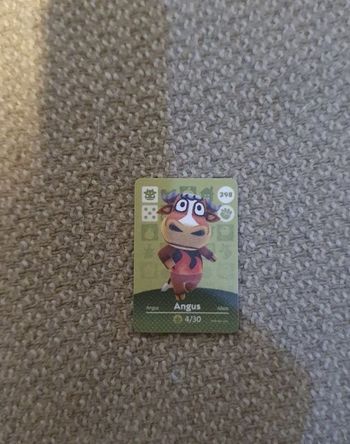 Mini Carte Amiibo NFC Animal Crossing Nintendo Angus