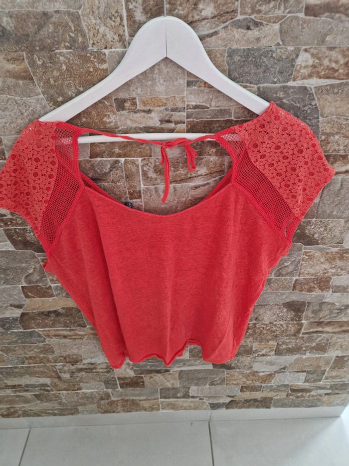 t shirt haut rose rouge taille XL marque naf naf (pas étiquette taille) - photo numéro 6