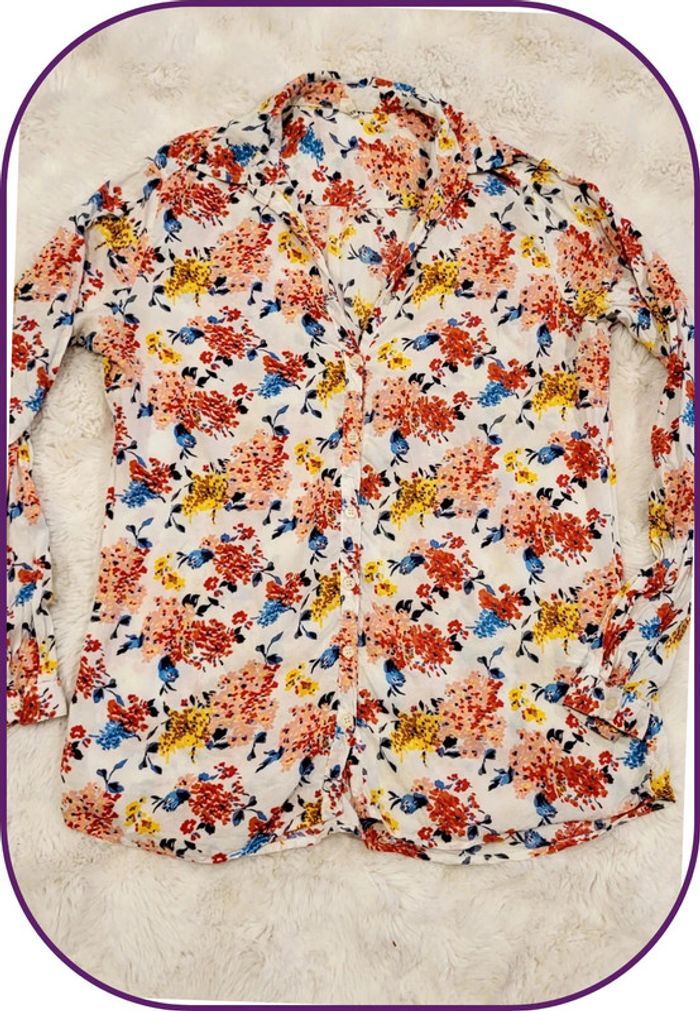 Chemise fleurie femme - Taille M - Marque DeFacto - Multicolore - Très bon état - photo numéro 4