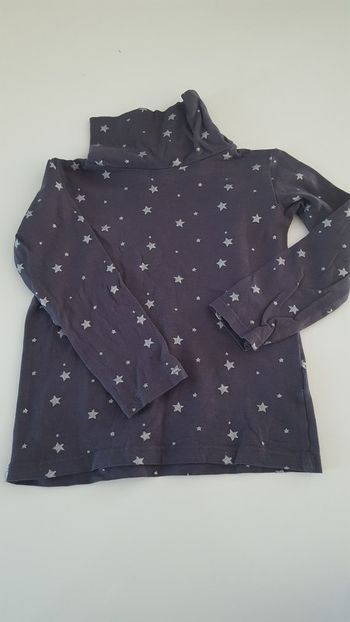 Polo col roulé gris étoiles / GEMO / 3 ans