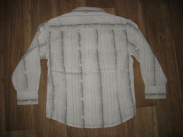 CHEMISE ML BLANCHE A RAYURES GRISES GARÇON "LIBERTO" - 6 ANS - n°01 - photo numéro 4