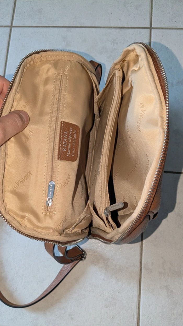 Sac à dos en cuir marron Katana - photo numéro 4