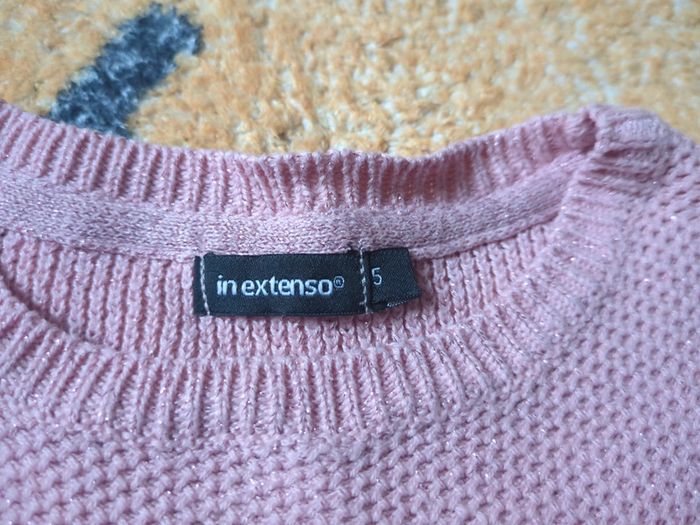 Robe pull maille rose paillettes in extenso 5 ans - photo numéro 4