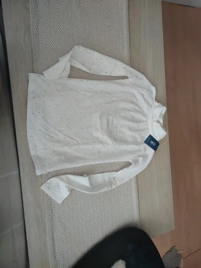 Col roulé blanc étoile argent Okaïdi 10 ans