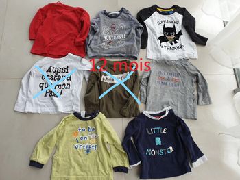 6  T-shirt manche longue tres bon etat 12 mois