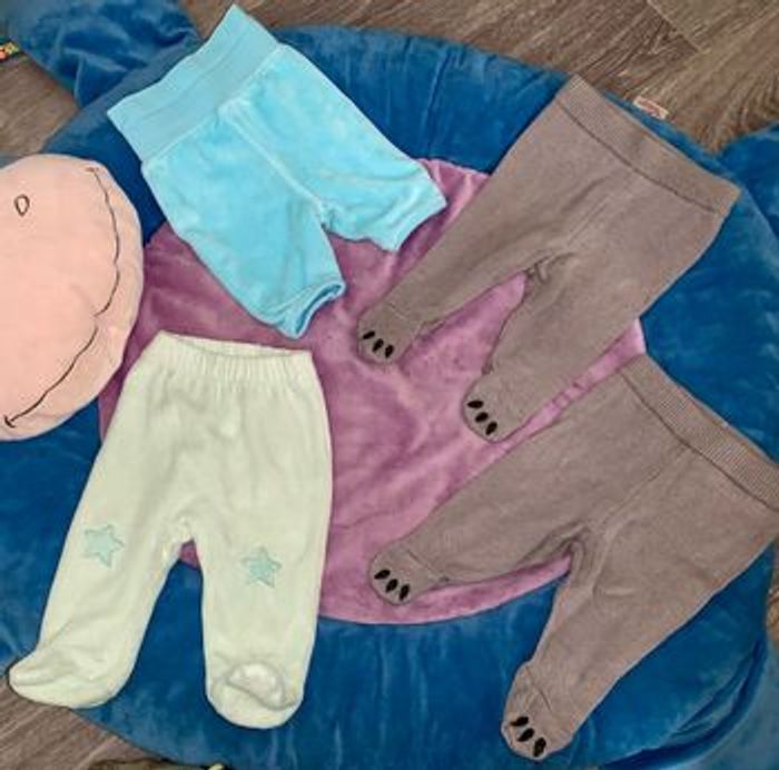 Lot pantalons souples bébé garçon 1 mois