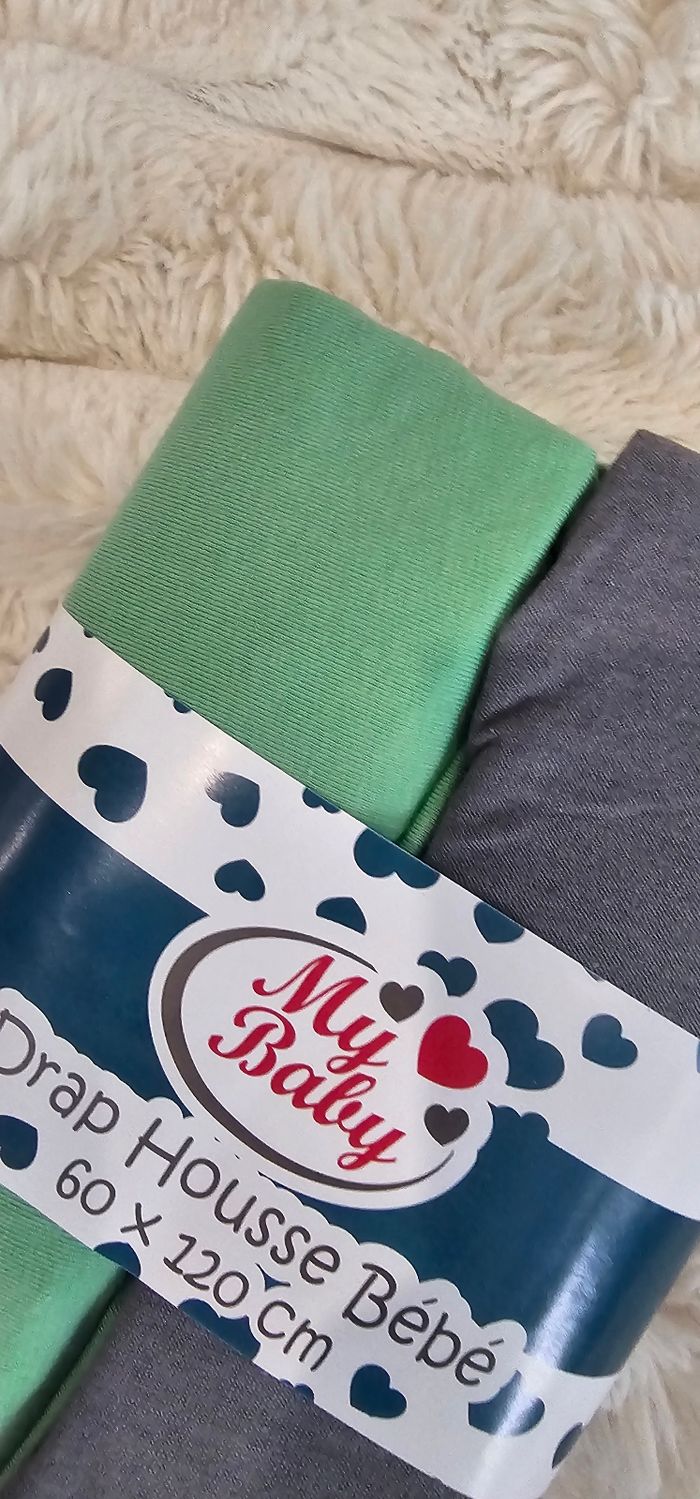 Lot de 2 draps housses pour lit bebe Neufs - photo numéro 2