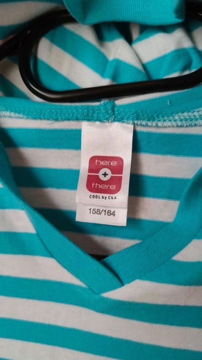 Débardeur à capuche rayé T. 158/164cm Here & There 💮 100% Coton - photo numéro 11