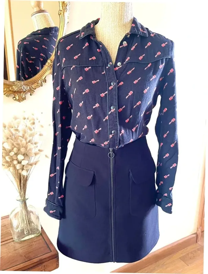 Chemisier Kookai - Taille M - Imprimé Guitares électrique - photo numéro 9