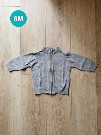 Gilet zip gris Kimbaloo 6 mois