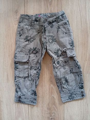 Pantalon marron clair fleurs Orch 4ans