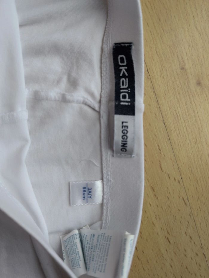 Legging tricot uni blanc fille Okaidi 3 ans - photo numéro 6