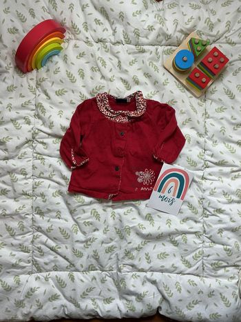 chemise manches longues bordeaux col fleuri 6 mois sergent major