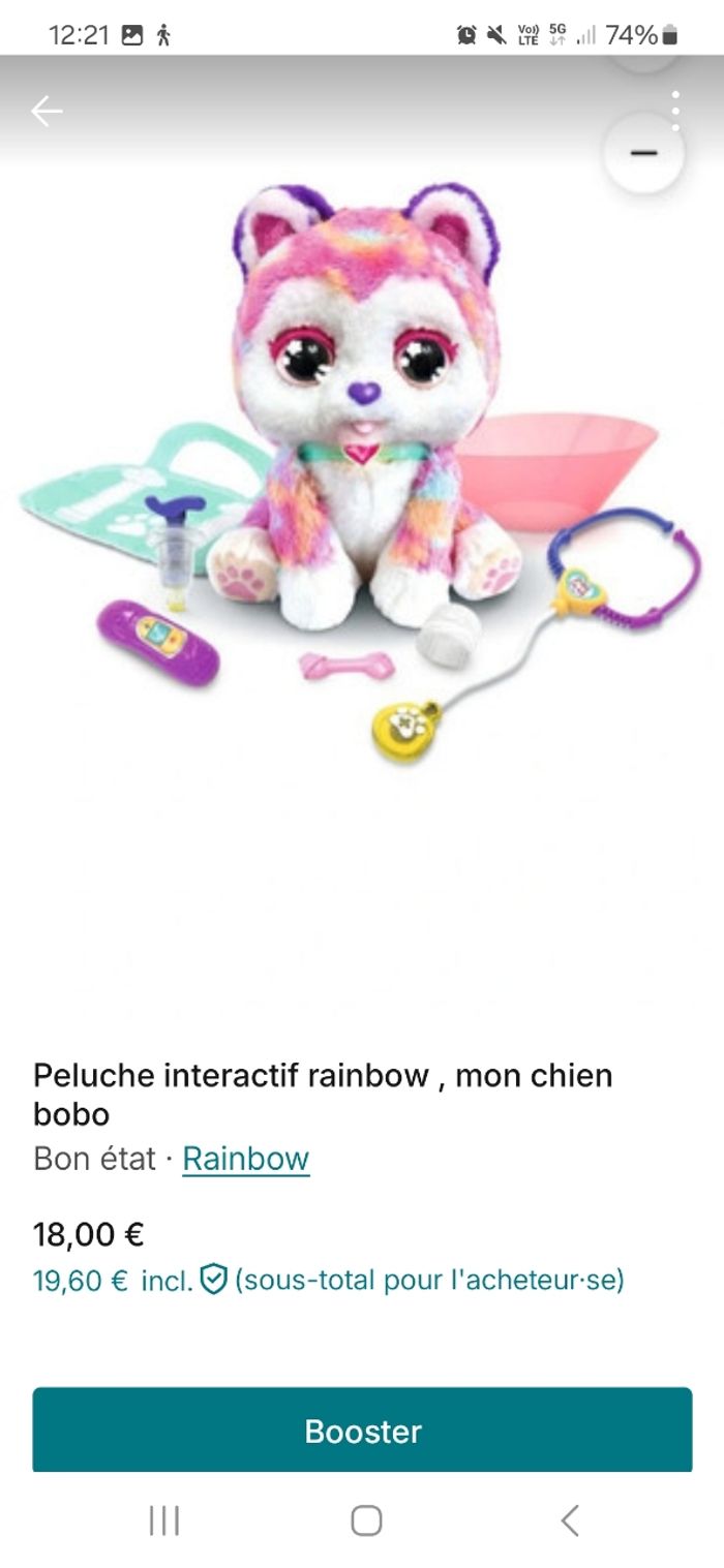 Peluche interactif rainbow - photo numéro 2