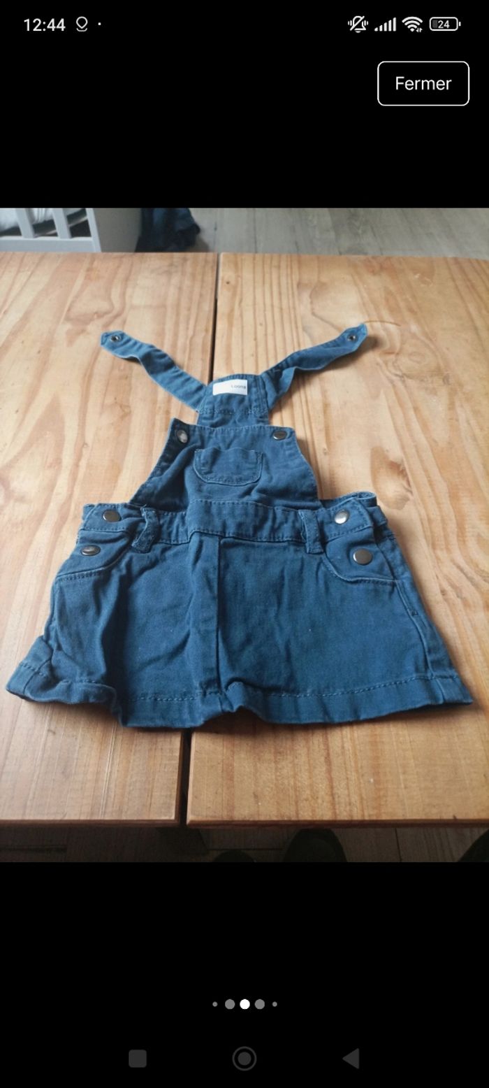 Robe salopette est combi short bébé fille - photo numéro 4