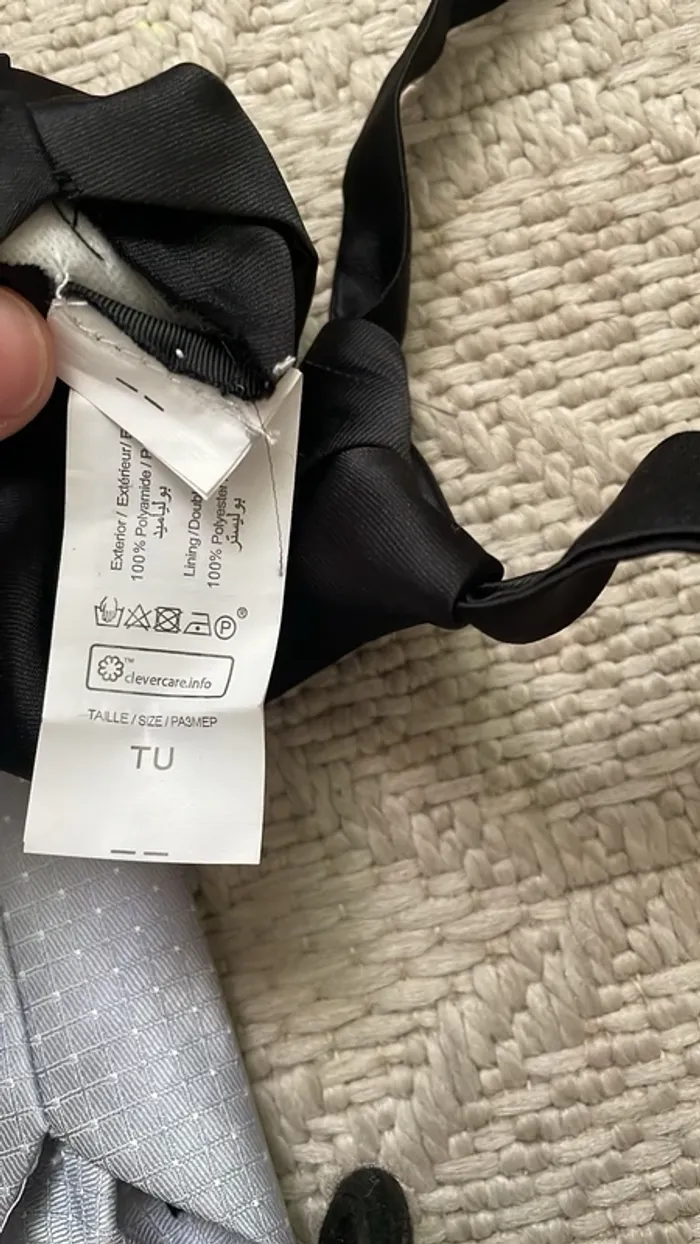 Lot de 2 cravates enfant – Noire & Argentée – Taille unique – Facile à enfiler - photo numéro 3