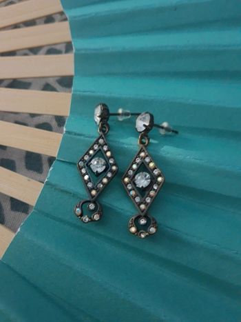 Boucles d'oreilles pendantes losange vintage