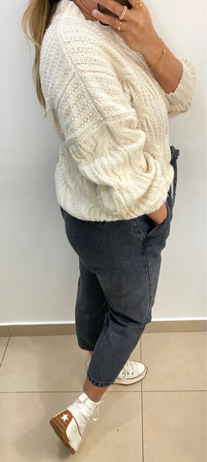 Superbe Pull Crème Torsadée Taille 38 - photo numéro 6