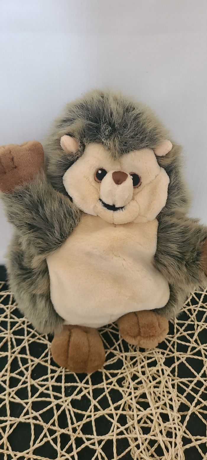 Peluche marionnette hérisson IKEA Titta marron beige 29 cm - photo numéro 4