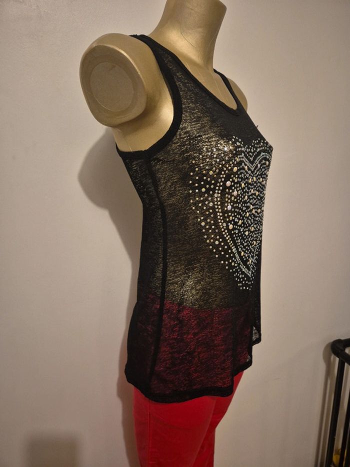 Debardeur noir strass taille m - photo numéro 4
