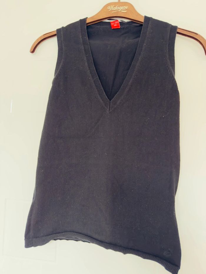 Pull en V sans manches Esprit noir en S