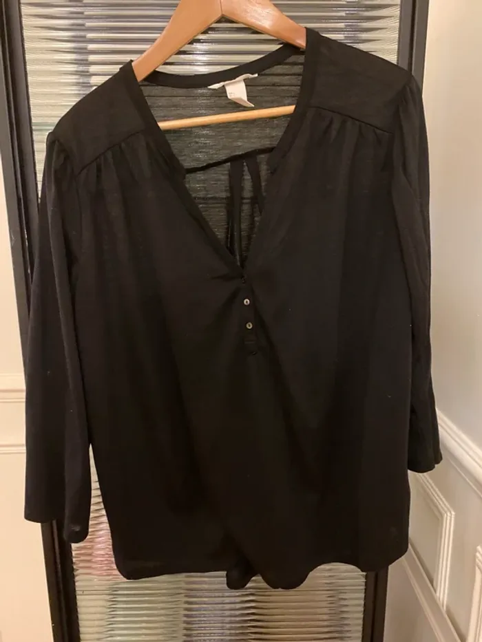 Chemisier noir H&M taille L - photo numéro 5