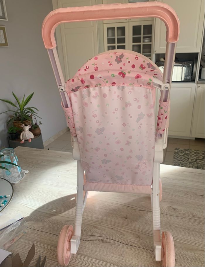 Corolle petite poussette rose pour poupon - photo numéro 3