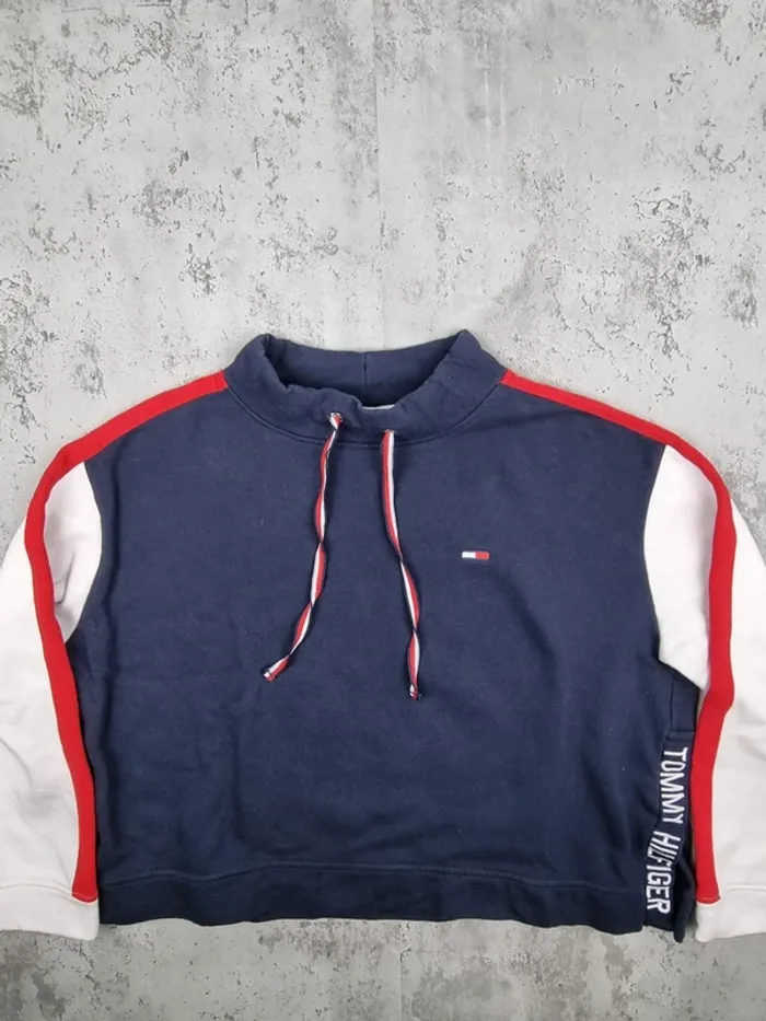 Sweat Tommy Hilfiger bleu marine – Taille XL Femme (mesures en photos) - photo numéro 3