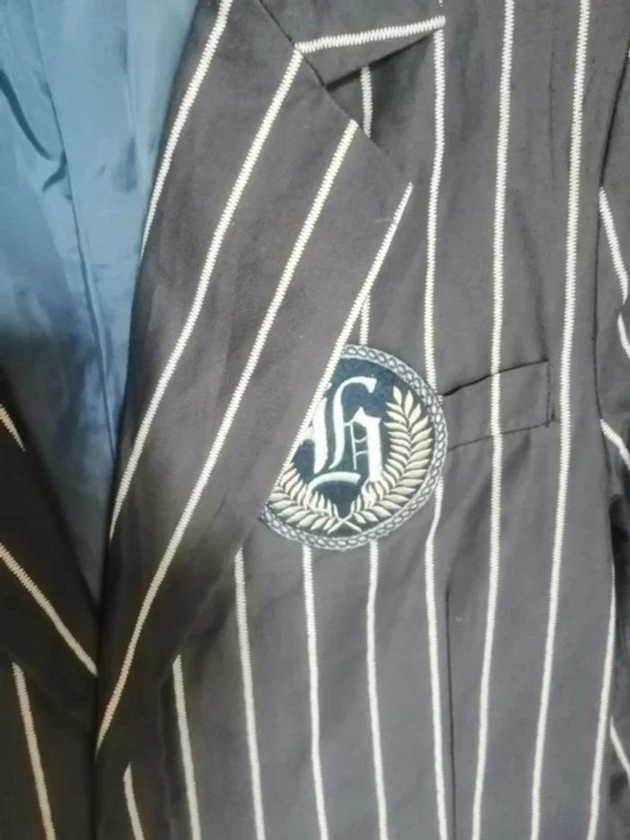 🌸Y2K Veste bleue /blanche style disco Vintage Taille 50 "H. District's" 🌸 - photo numéro 7