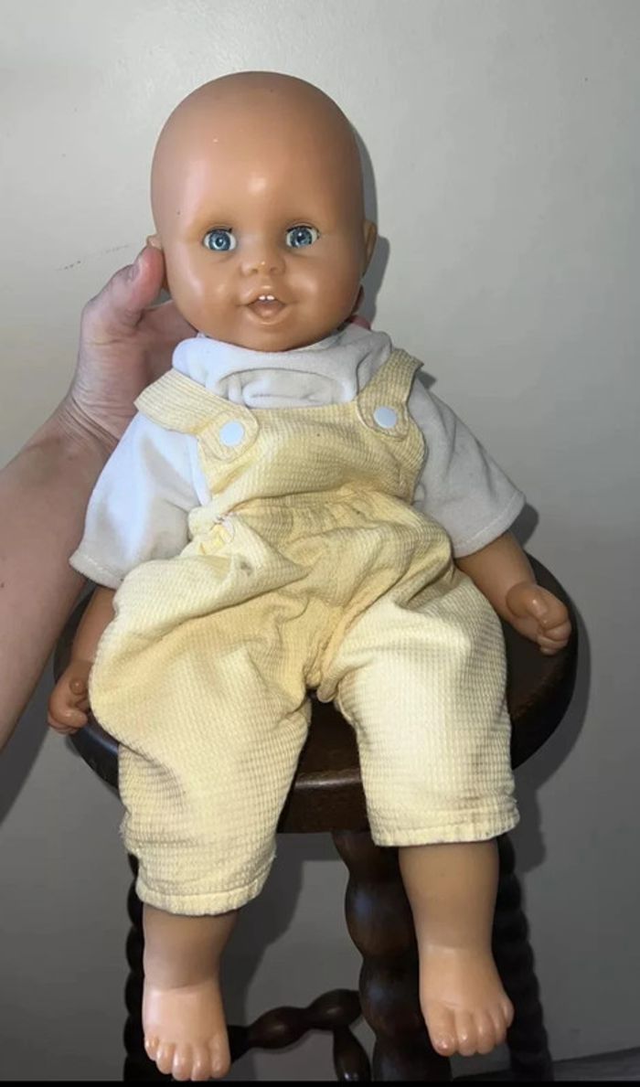 Poupon Ancien berchet 40cm , Yeux Dormeurs , Dents, Corps Mou