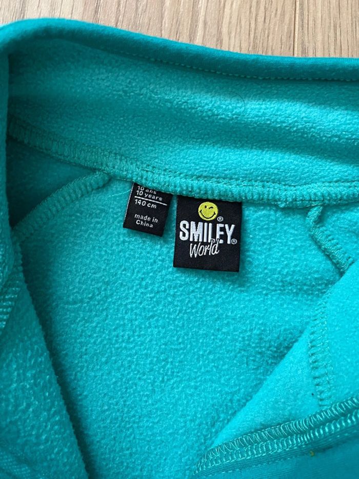 Polaire fille bleu turquoise smiley 8 ans - photo numéro 3