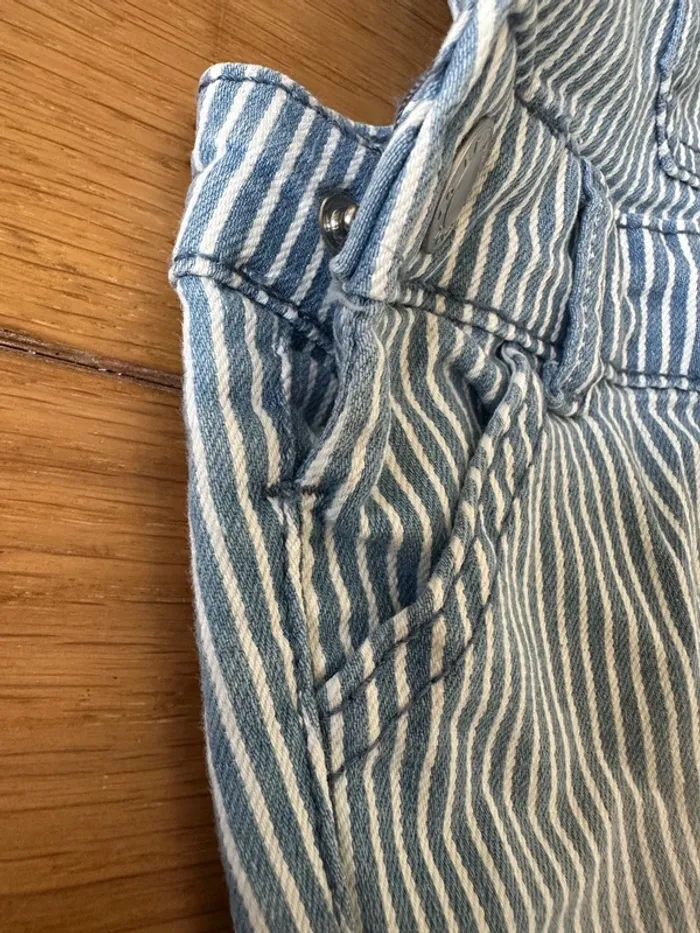 Salopette courte rayée Primark – Bébé 3 mois – Bleu & blanc - photo numéro 3