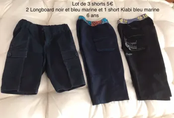 Lot de 3 shorts (2 Longboard et 1 Kiabi)