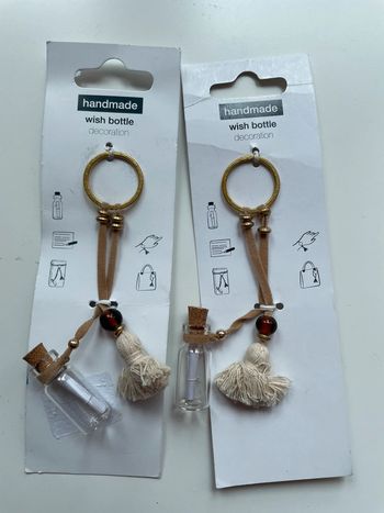 2 Portes clé pour sac avec bouteille et message secret