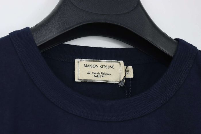 👕 T-shirt Maison Kitsuné -Parisien- Navy - Taille XS - photo numéro 2