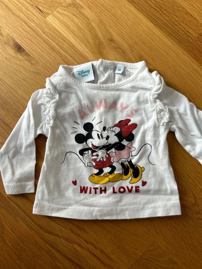 Disney baby - T-shirt manches longues fille Mickey et Minnie