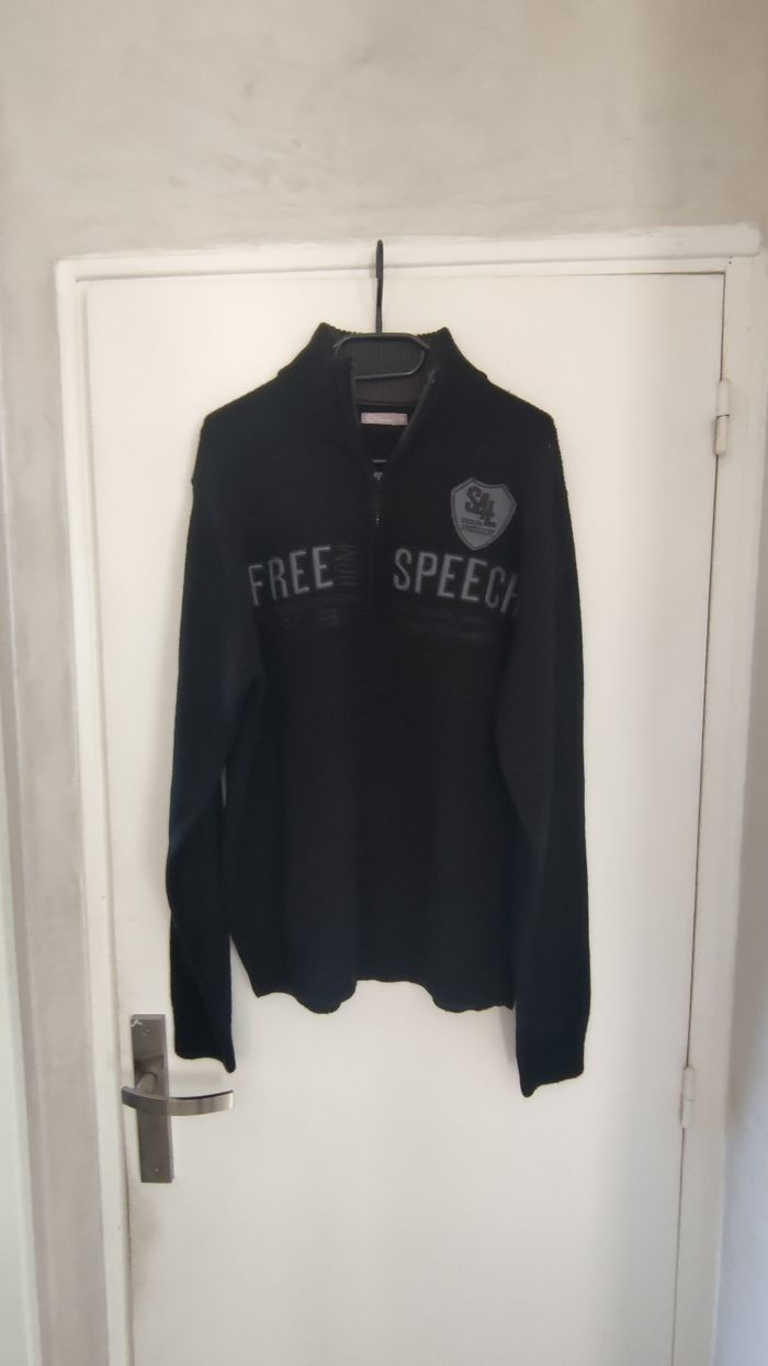 pull homme zippé taille XL couleur noir marque tout simplement - photo numéro 7