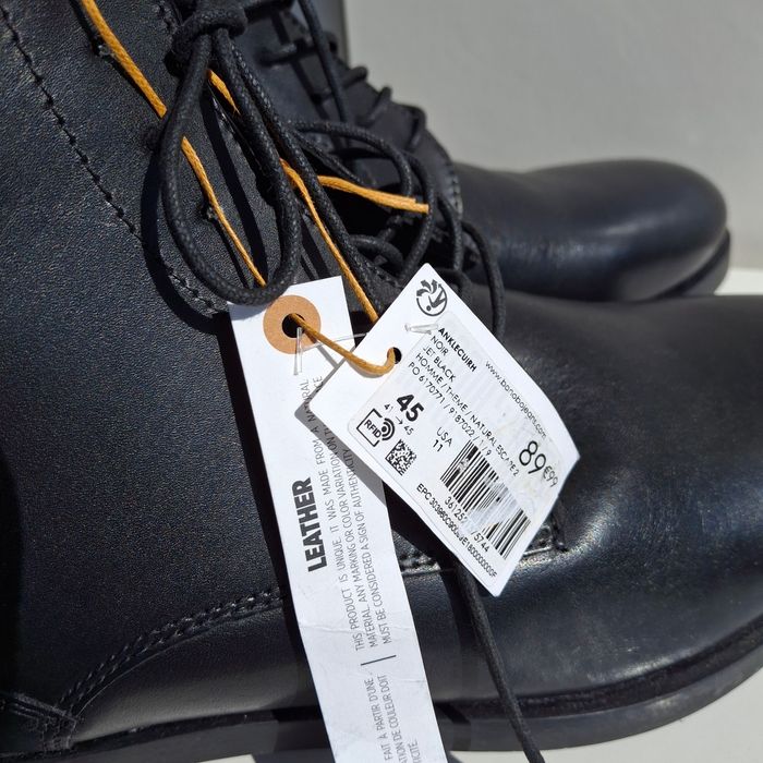 Bottines à Lacets En Cuir  Noir Homme Neuve Bonobo - photo numéro 3