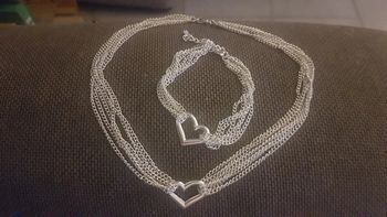 Parure coeur argentée neuf