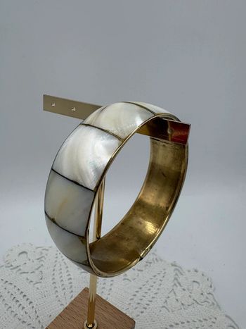 Bracelet vintage nacre et laiton