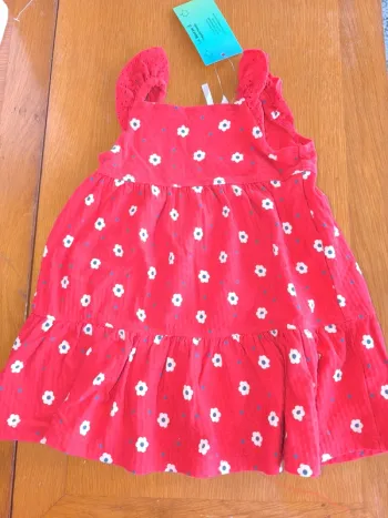 318180 robe rouge motif fleurs fille 12 mois orchestra