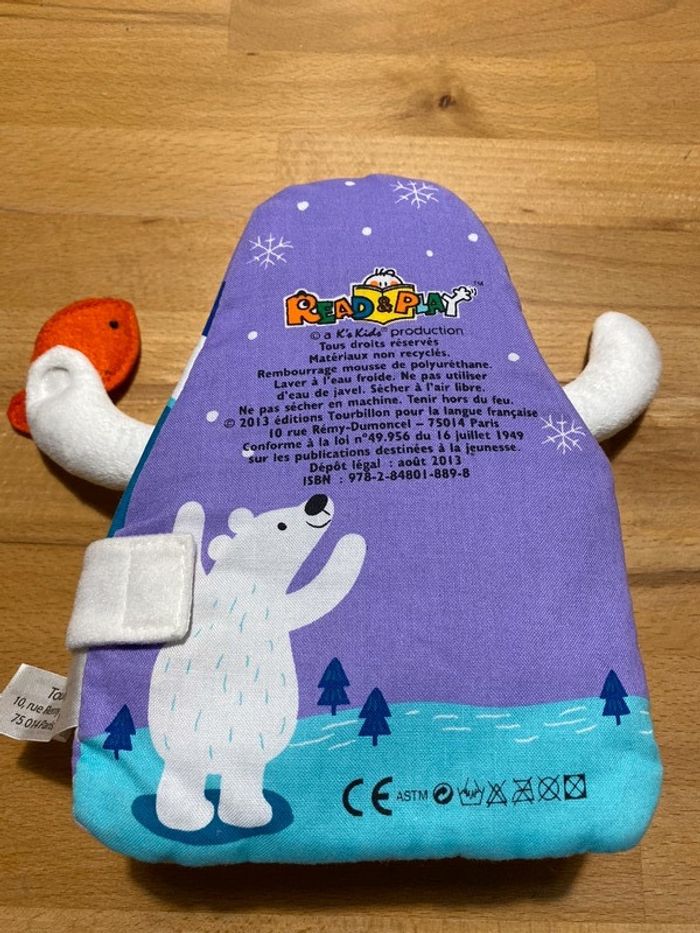 Livre peluche Ours blanc avec housse de transport - photo numéro 4