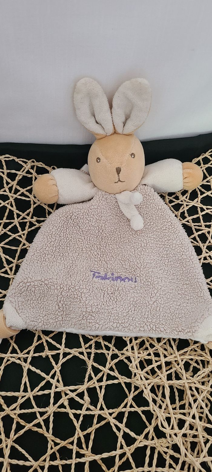 TAKINOU DOUDOU LAPIN BEIGE PLAT TAUPE GRIS - photo numéro 3