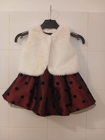 Jolie robe de soiree bebe bordeau avec bolero 6 mois 