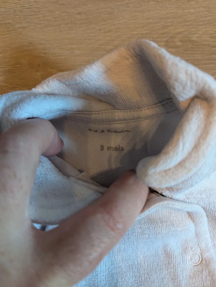 Pyjama velours Pat et Ripaton 3 mois - photo numéro 2