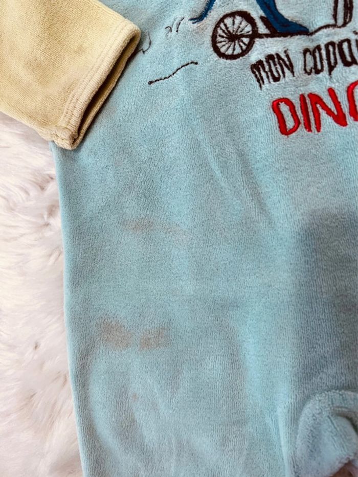Taille 18 mois pyjama velours garçon Gemo bleu et vert * Dino * 💙 - photo numéro 3