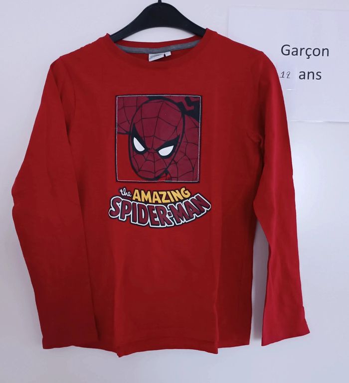 T-shirt ml Spiderman 12 ans